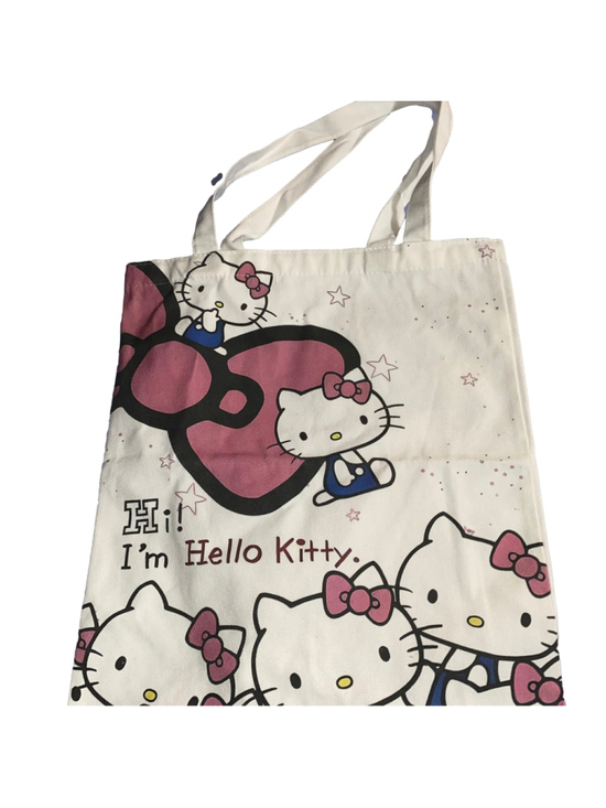 Hello Kitty Handbags - Women's Hello Kitty Tote Bag 12”x16” White Pink